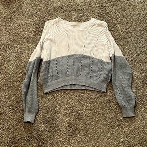 Garage blue and white cropped sweater